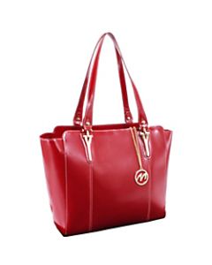 McKleinUSA M Series ALICIA Leather Shoulder Tote, 14inH x 6inW x 13inD, Red