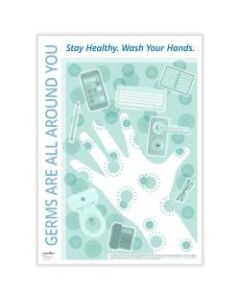 ComplyRight Germ Awareness Poster, Germs Are All Around You, English, 14in x 10in