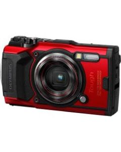 Olympus Tough TG-6 12 Megapixel Compact Camera - Red - 1/2.3in Sensor - Autofocus - 3inLCD - 4x Optical Zoom - 2x Digital Zoom - Optical (IS) - 4000 x 3000 Image - 3840 x 2160 Video - HD Movie Mode - Wireless LAN - GPS