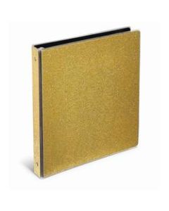 Office Depot Brand Fashion 3-Ring Binder, 1in Round Rings, Gold Glitter