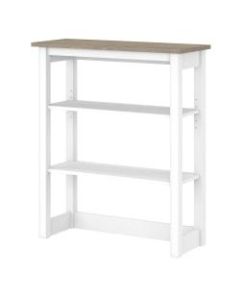 Bush Furniture Mayfield Tall Hutch Organizer, Pure White/Shiplap Gray, Standard Delivery