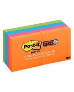 Post-it Super Sticky Notes, 1-7/8in x 1-7/8in, Rio de Janeiro, Pack Of 8 Pads
