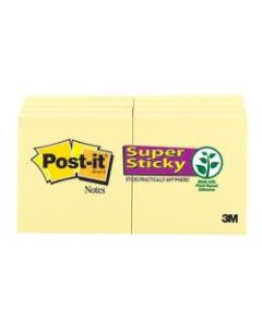 Post-it Super Sticky Notes, 2in x 2in, Canary Yellow, Pack Of 8 Pads