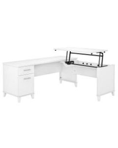 Bush Furniture Somerset 72inW 3-Position Sit-To-Stand L-Shaped Desk, White, Standard Delivery