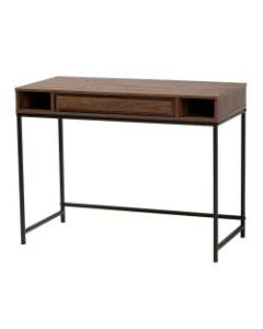 Baxton Studio Contemporary 40inW 1-Drawer Desk, Walnut Brown
