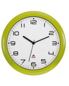 Alba Silent Round Wall Clock, 12in Diameter, Green