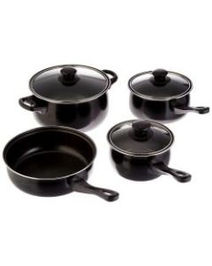 Gibson Home Chef Du Jour 7-Piece Cookware Set, Black