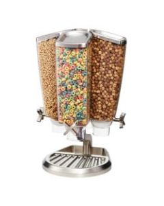 Rosseto Serving Solutions EZ-PRO Dry Food Dispensers, 4-Container Carousel, Cereal, Tabletop Stand, 512 Oz, Clear/Stainless