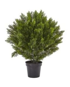 Nearly Natural 3ftH Artificial Cedar Bush With Pot, Green/Black