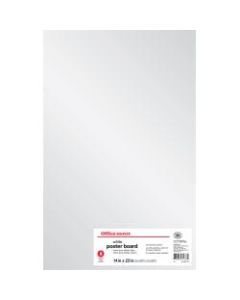 Office Depot Brand Poster Boards, 14in x 22in, White, Pack Of 8
