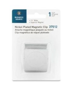 Business Source Nickel-Plated Magnetic Clip, 1-1/2in, Chrome