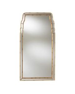 Baxton Studio Queen Anne Art Deco Wall Mirror, 50in x 26in, Antique Gold