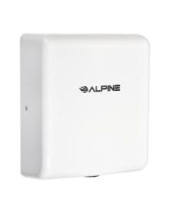 Alpine Industries Willow 220 Volt Steel Electric Commercial Stainless Steel Automatic Touchless Hand Dryer, White