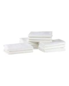 1888 Mills Lotus Satin Stripe Standard Pillowcases, 42in x 36in, White, Pack Of 72 Pillowcases