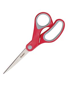 Scotch Multipurpose Scissors, 7in, Pointed, Gray/Red