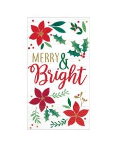 Amscan Christmas Wishes 2-Ply Guest Napkins, 7-3/4in x 4-1/2in, 16 Napkins Per Pack, Set Of 4 Packs