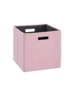 Linon Emmet Storage Bins, 13inH x 13inW x 13inD, Pink, Set Of 2 Bins