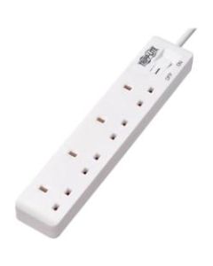 Tripp Lite Protect It! PS4B18 4-Outlets Power Strip - British - 4 x BS 1363/A - 5.91 ft Cord - 13 A Current - 230 V AC Voltage - Desk Mountable, Wall Mountable - White