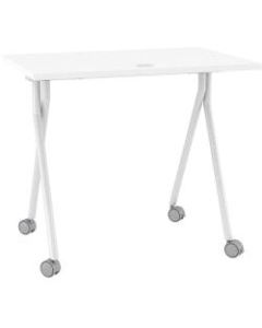 Boss Office Products 48inW Flip-Top Folding Training Table, White/Silver