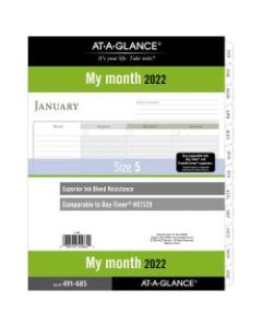 AT-A-GLANCE Monthly Planner Refill, Folio Size, 8 1/2in x 11in, January 2022 to December 2022