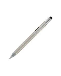 Monteverde One Touch Tool Pen, Medium Point, 0.8 mm, Silver Barrel, Black Ink