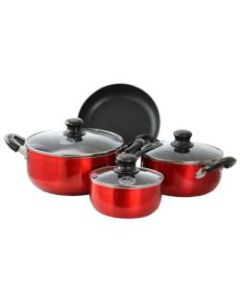 Better Chef 7-Piece Aluminum Non-Stick Cookware Set, Red
