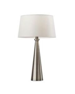 Adesso Simplee Lucy 2-Piece Table Lamp Set, White Shades/Brushed Steel Bases