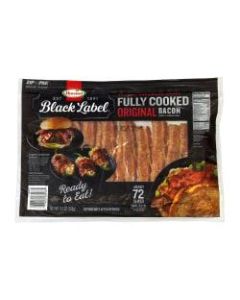 Hormel Black Label Fully Cooked Bacon, 9.5 Oz, Pack Of 72 Pieces