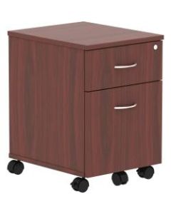 Lorell Relevance Series 2-Drawer Mobile File Cabinet, 23inH, Mahogany