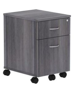 Lorell Relevance Series 2-Drawer Mobile File Cabinet, 23inH, Charcoal