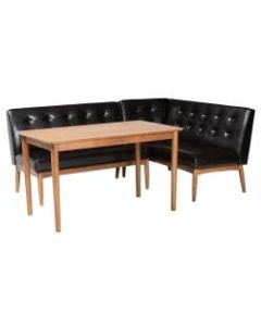 Baxton Studio Arvid Dining Nook Set, Dark Brown/Walnut Brown