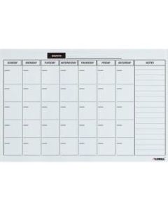 Lorell Magnetic Dry-Erase Glass Monthly Planner Board, 36in x 24in, White