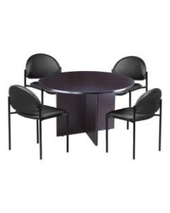 Boss 5-Piece Conference Table And Chair Set, Mocha/Black