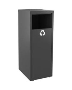 Lorell Recycling Tower - 10 gal Capacity - 40.2in Height x 18.6in Width - Charcoal Gray - 1 Each