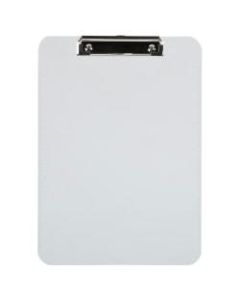 JAM Paper Plastic Clipboards with Metal Clip, 9in x 13in, Clear, Pack Of 12