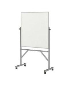 Ghent Reversible Non-Magnetic Dry-Erase Whiteboard/Cork Bulletin Board, 78 1/4in x 41 14in, Aluminum Frame With Silver Finish