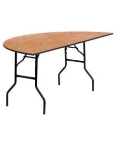 Flash Furniture Half-Round Folding Banquet Table, 30-1/4inH x 72inW x 36inD, Natural