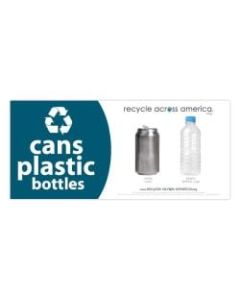Recycle Across America Cans And Plastics Standardized Recycling Labels, CP-0409, 4in x 9in, Dark Teal