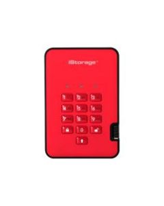 iStorage diskAshur2 - Solid state drive - encrypted - 8 TB - external (portable) - USB 3.1 - FIPS 140-2 Level 3, FIPS 197, 256-bit SHA, 256-bit AES-XTS - fiery red - TAA Compliant