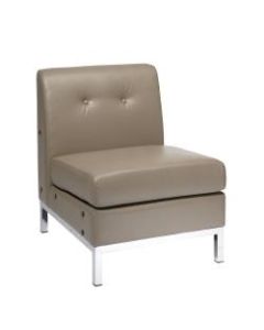 Office Star Avenue Six Wall Street Armless Chair, Smoke/Chrome