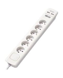 Tripp Lite 6-Outlet Surge Suppressor/Protector - 6 x Type E (FR), 2 x USB - 250 J - 230 V AC Input