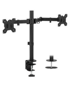 Mount-It MI-2752 Dual Monitor Desk Mount For 13 - 27in Monitors, 17-11/16inH x 28inW x 5-1/2inD, Black