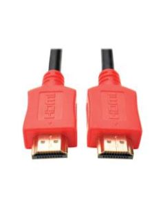 Tripp Lite 3ft Hi-Speed HDMI Cable Digital A/V HDMI UHD 4K x 2K M/M Red 3ft - 1.28 GB/s - 3 ft - 1 x HDMI Male Digital Audio/Video - 1 x HDMI Male Digital Audio/Video - Gold Plated - Shielding - Red