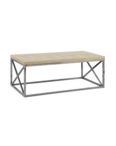 Monarch Specialties Nathan Coffee Table, 17inH x 44inW x 22inD, Beech