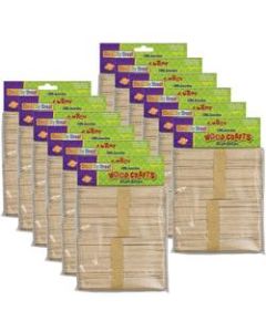 Creativity Street Jumbo Craft Sticks, 6in x 3/4in, Natural Wood, 100 Sticks Per Pack, Pack Of 12 Packs