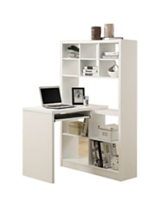 Monarch Specialties Corner Computer Desk With Built-In Shelves, White