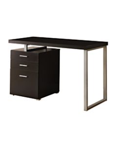 Monarch Specialties Computer Desk With Left/Right Pedestal, Cappuccino