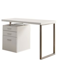 Monarch Specialties Computer Desk With Left/Right Pedestal, White