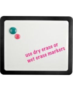 Lorell Magnetic Unframed Dry-Erase Whiteboard, 15 14/16in x 12 14/16in, White/Black