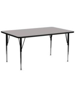 Flash Furniture 30ft"W Rectangular Height-Adjustable Activity Table, Gray